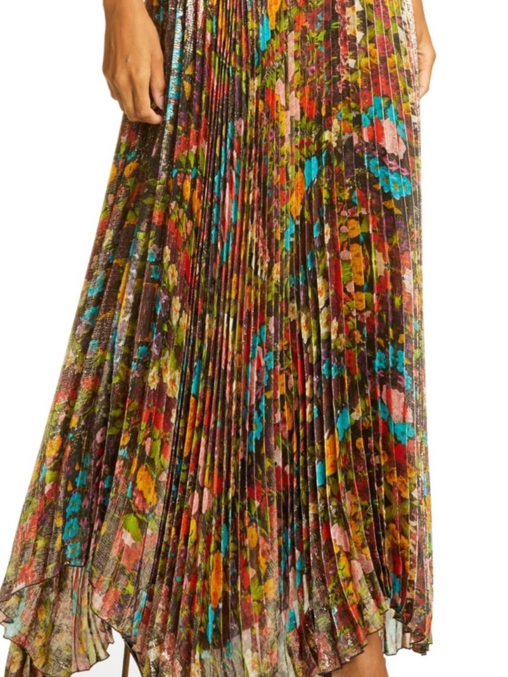 Alice + Olivia floral KATZ PLEATED MAXI SKIRT - Picture 5 of 9